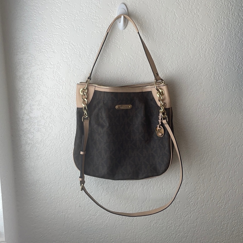 Michael kohl’s monogram hobo style purse